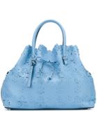 Ermanno Scervino Floral Engraved Tote Bag - Blue