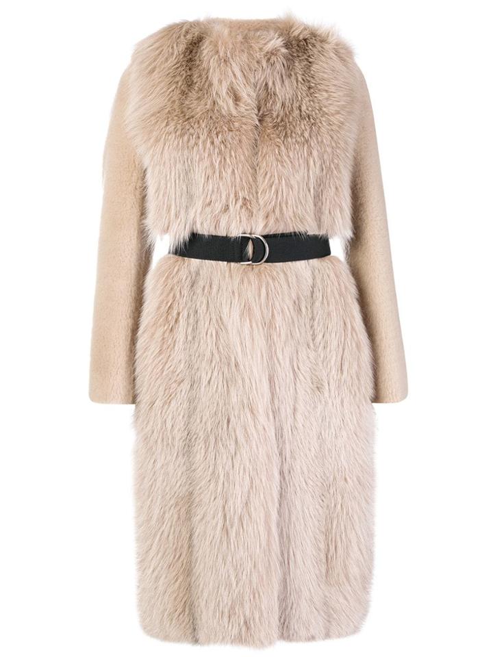 Blancha Belted Coat - Nude & Neutrals