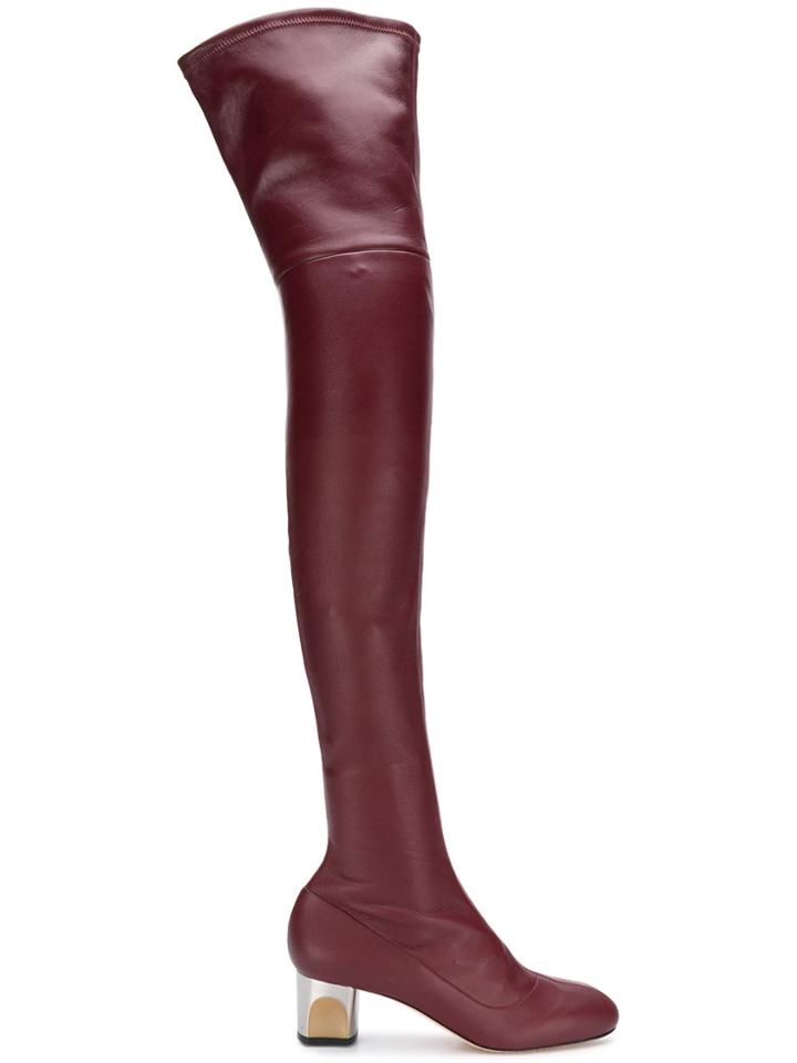 Alexander Mcqueen Knee Boots - Red