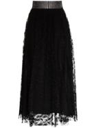 Christopher Kane Crystal Belt Lace Skirt - Black