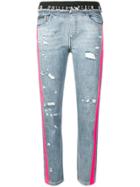 Philipp Plein Side Stripes Distressed Jeans - Blue