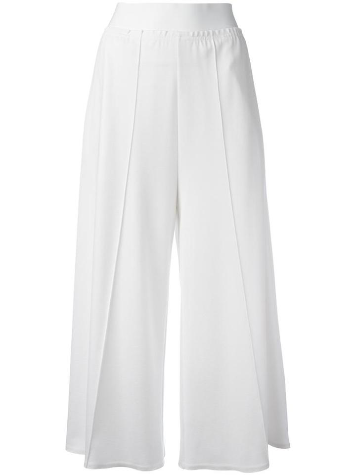 Mm6 Maison Margiela Cropped Trousers, Women's, Size: Medium, White, Viscose/polyamide/spandex/elastane/cotton