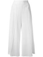 Mm6 Maison Margiela Cropped Trousers, Women's, Size: Medium, White, Viscose/polyamide/spandex/elastane/cotton