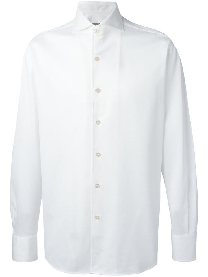 Canali - Plain Shirt - Men - Cotton - S, White, Cotton