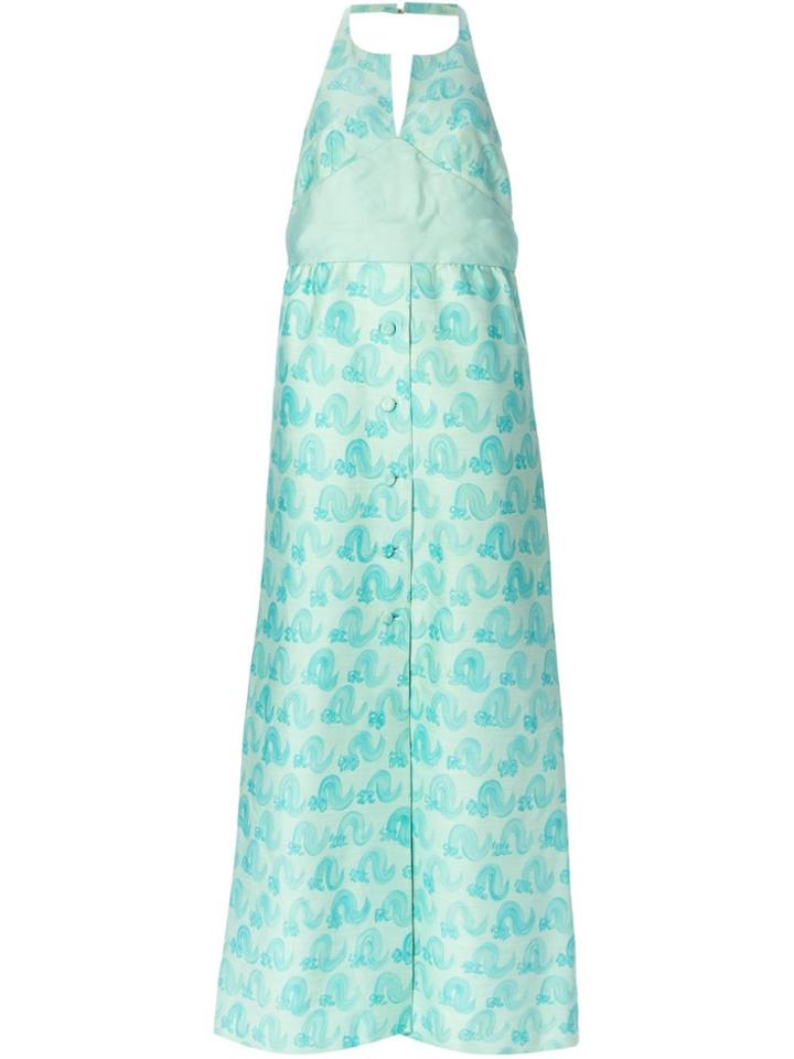 Courrèges Vintage Printed Evening Dress - Blue