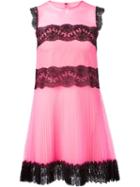 Christopher Kane Strappy Tulle And Lace Pleated Dress