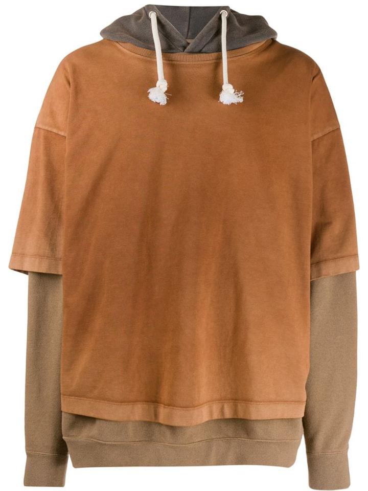 Maison Margiela Layered Hoodie - Brown