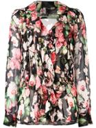 Philipp Plein Floral Logo Print Blouse - Black