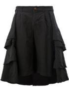 Comme Des Garçons - Pleated Tiered Full Skirt - Women - Polyester - M, Women's, Black, Polyester