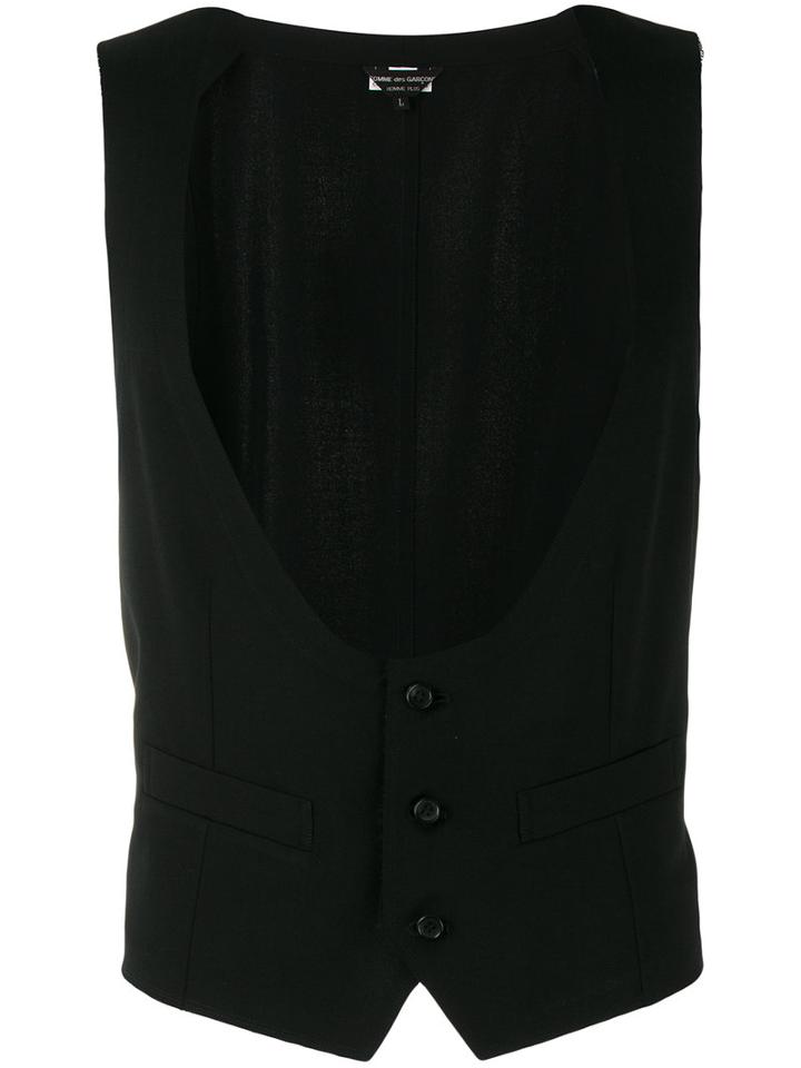 Comme Des Garçons Homme Plus Frayed Edge Waistcoat, Men's, Size: Small, Black, Wool