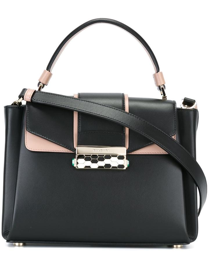 Bulgari Removable Strap Small Tote, Women's, Black