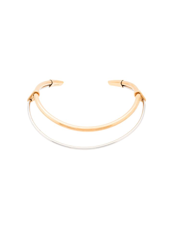 Alexander Mcqueen Double Raw Choker - Metallic