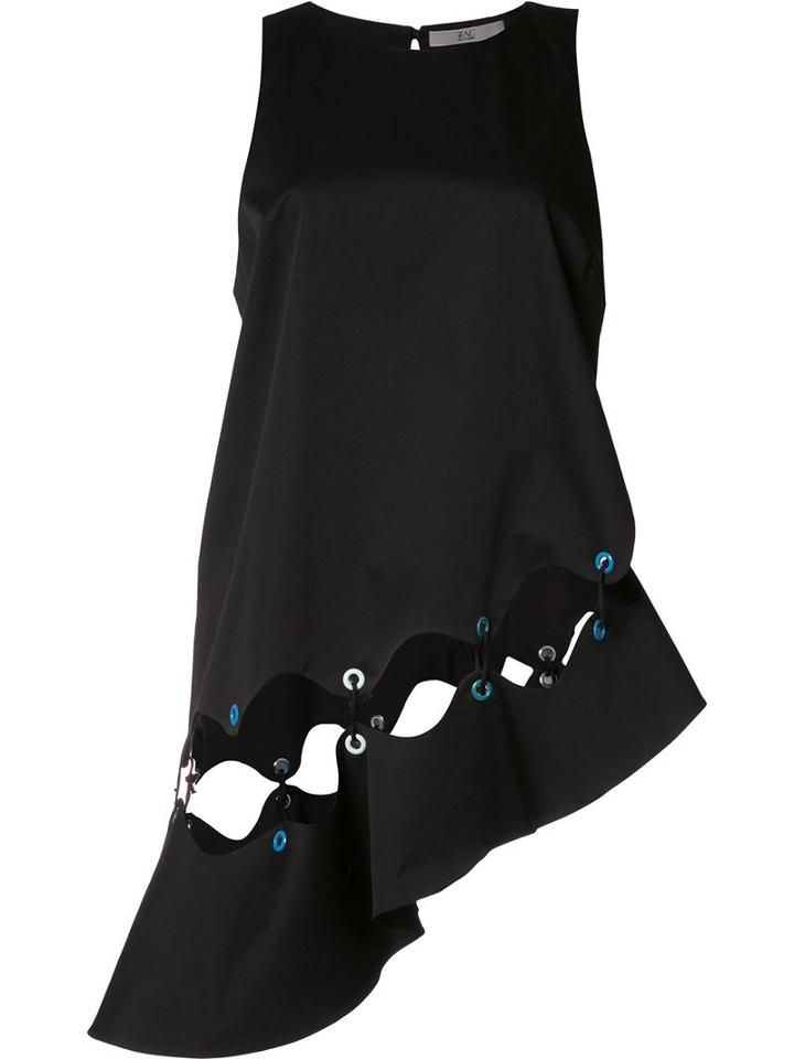 Zac Zac Posen 'katerina' Blouse, Size: 6, Black, Cotton/spandex/elastane