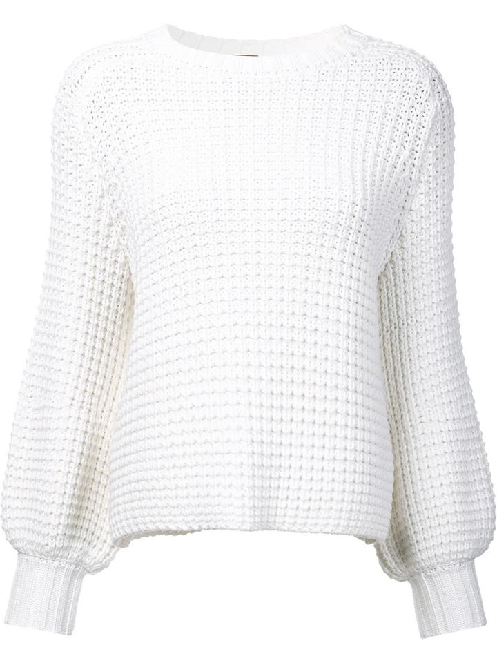 Adam Lippes - Waffle Knit Jumper - Women - Cotton - Xs, White, Cotton