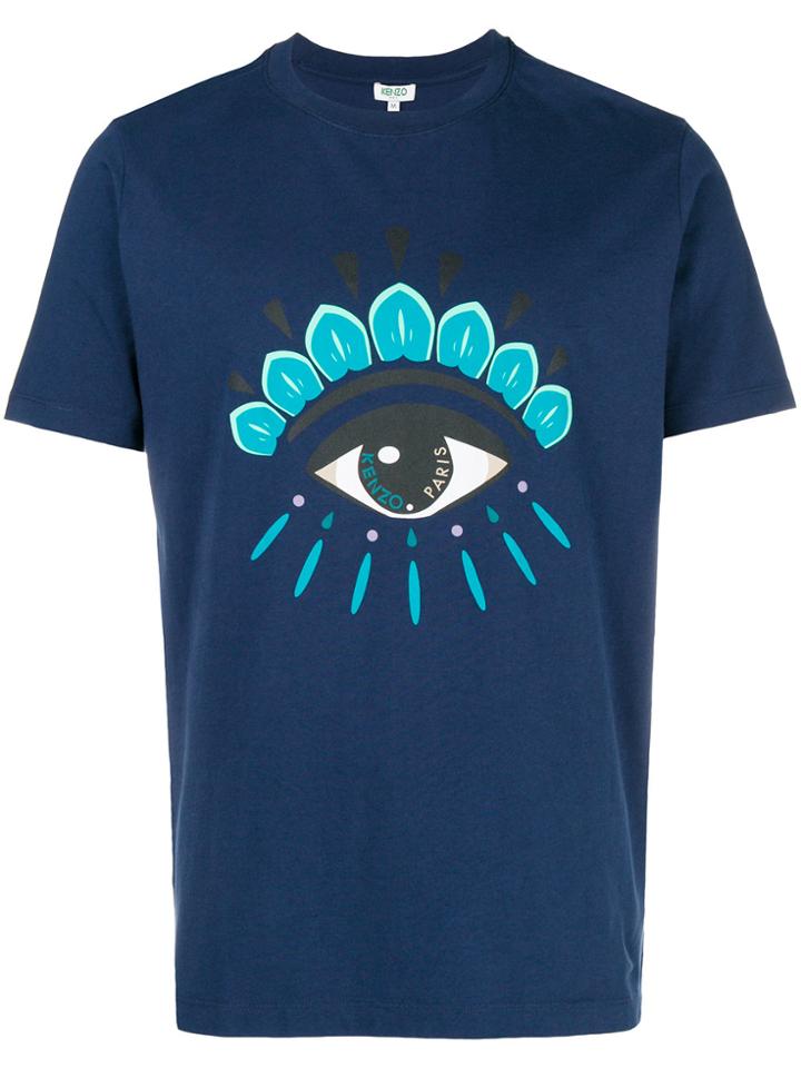 Kenzo Front Eye Printed T-shirt - Blue