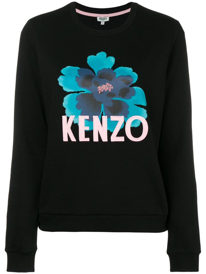Kenzo Floral Motif Sweatshirt - Black