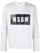 Msgm Logo Box Sweatshirt - Grey