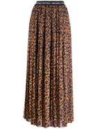 Marcelo Burlon County Of Milan Leopard Print Maxi Skirt - Brown