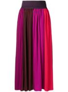 Altea High-waisted Pleated Skirt - Pink & Purple