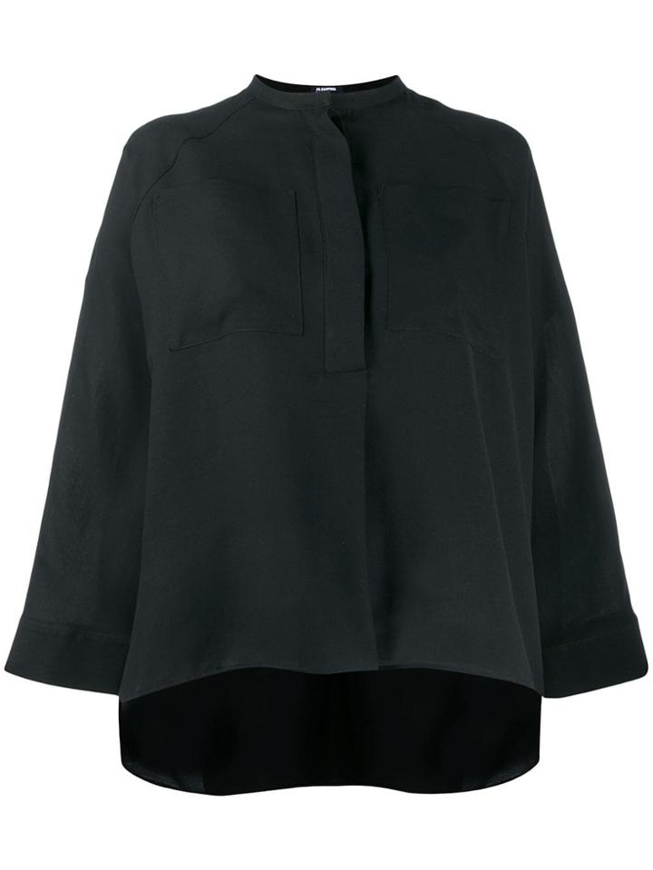 Jil Sander Navy Flare Styled Blouse - Blue