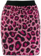 Alberta Ferretti Leopard Print Knit Skirt - Black