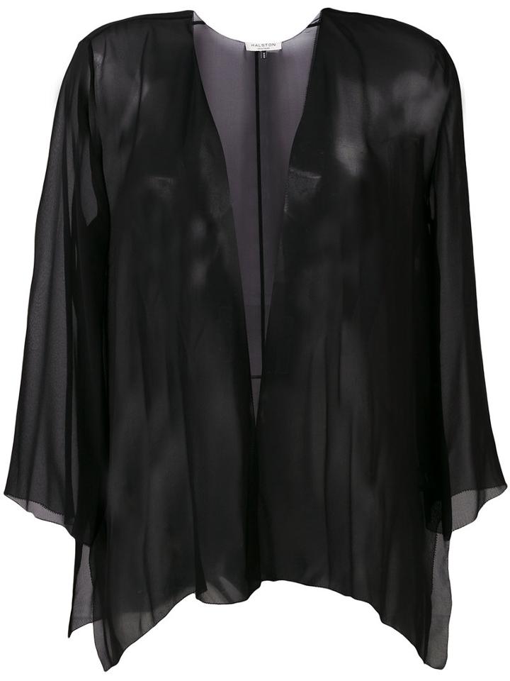 Halston Heritage - Lightweight Jacket - Women - Silk - Xs/s, Black, Silk