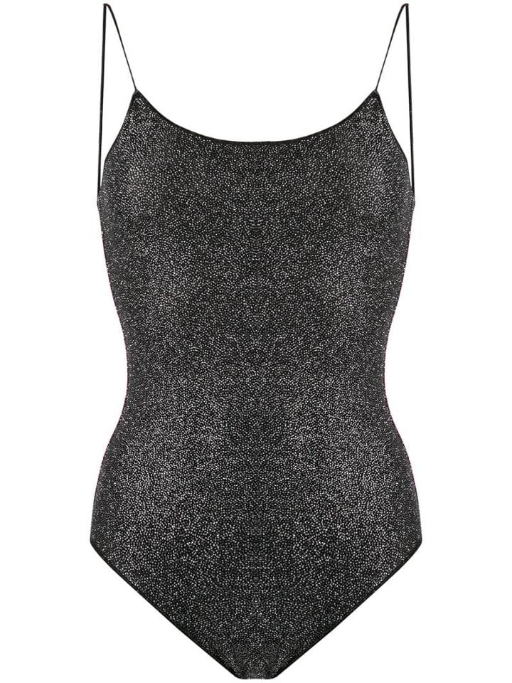 Oseree Glitter Embellished Swimsuit - Silver