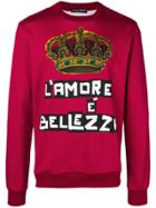 Dolce & Gabbana L'amore Crown Print Sweatshirt - Red