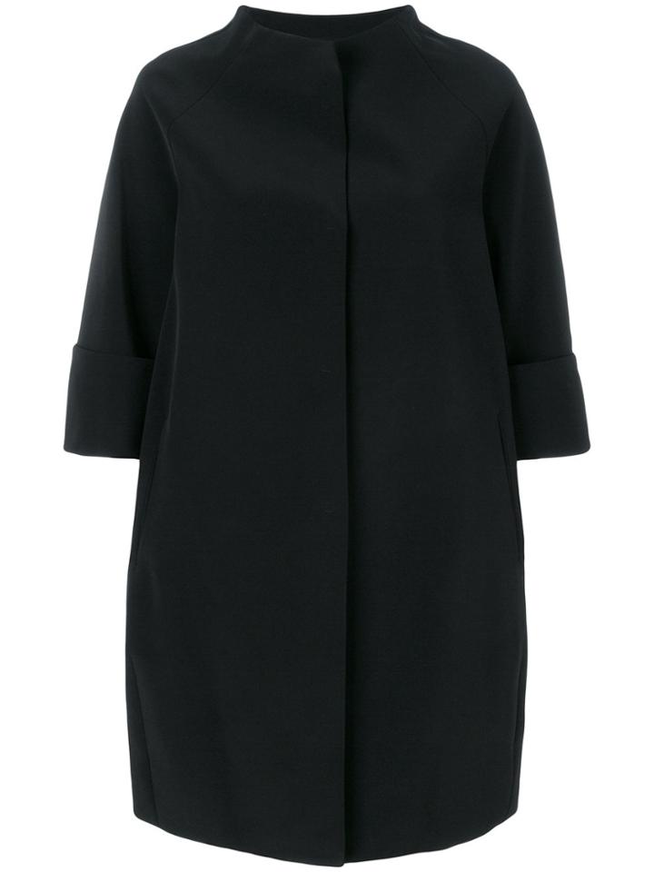 Gianluca Capannolo Funnel Neck Cropped Sleeve Dress - Black