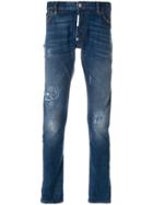 Philipp Plein Distressed Slim Fit Jeans - Blue