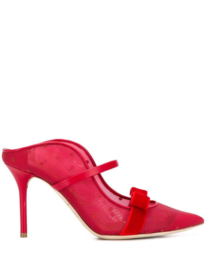 Malone Souliers Marguerite Luwolt 85-1 Mesh Pumps - Red