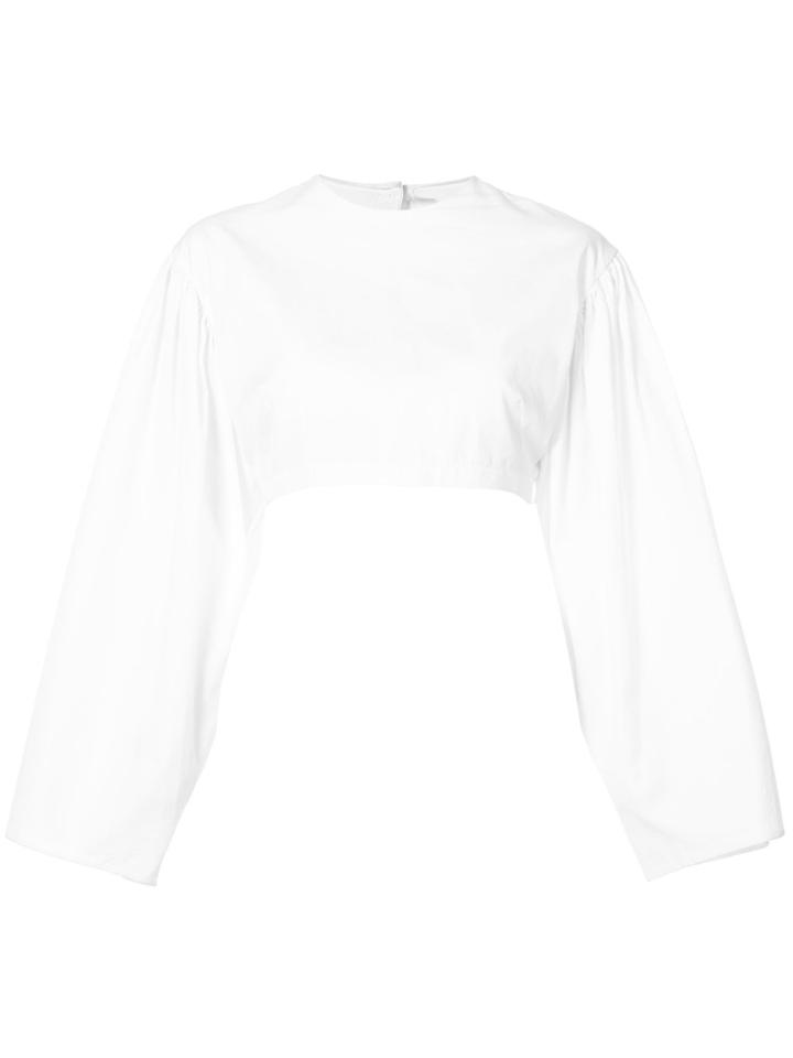 Diane Von Furstenberg Poplin Cropped Top - White