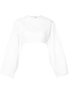 Diane Von Furstenberg Poplin Cropped Top - White