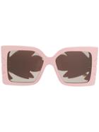 Gucci Eyewear Oversized Frame Sunglasses - Pink