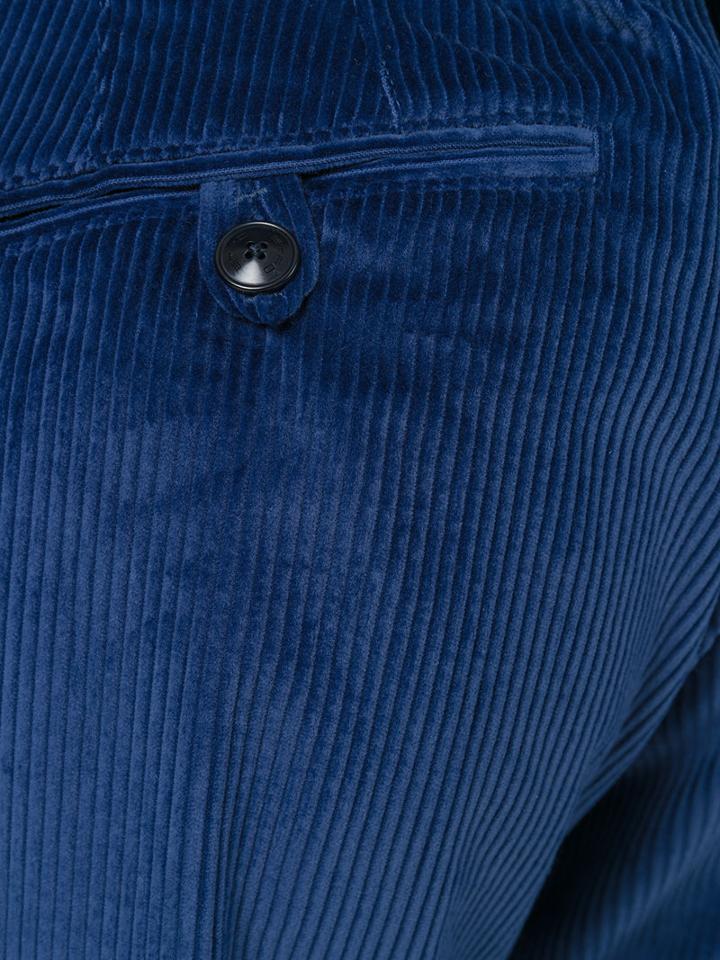 Etro - Ribbed Tapered Trousers - Men - Cotton - 50, Blue, Cotton