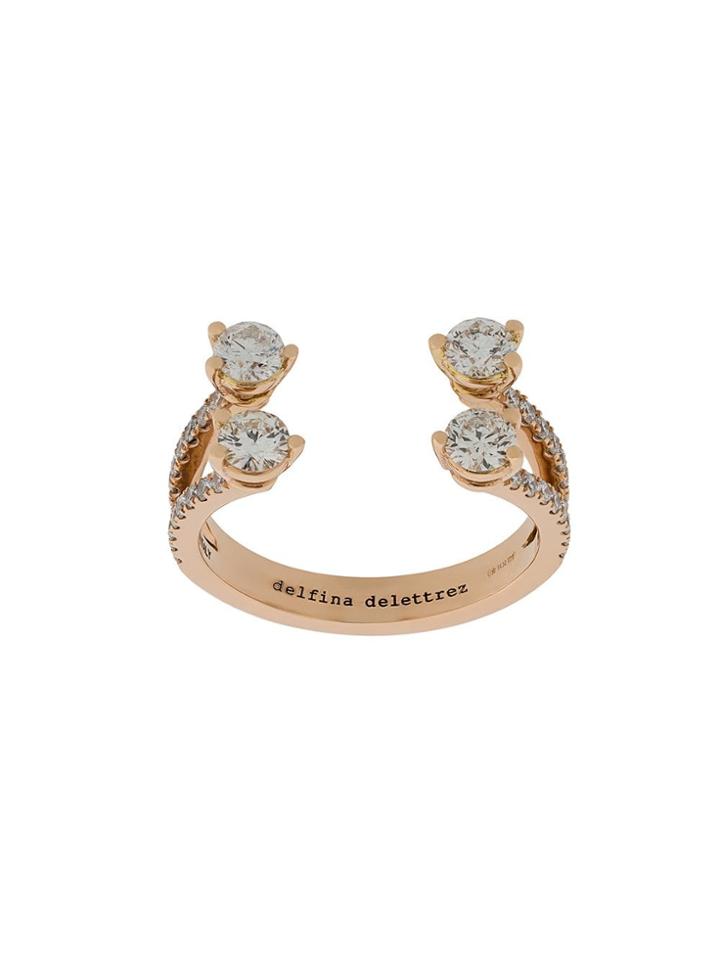 Delfina Delettrez 18kt Rose Gold Dots Diamond Pave Ring