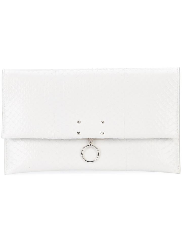 Jil Sander Flat Flap Clutch - White
