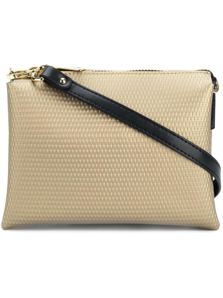 Gum Top Zip Shoulder Bag - Metallic