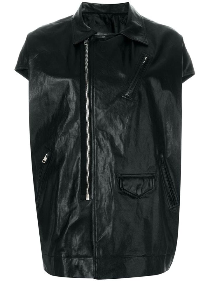 Rick Owens Oversized Biker Gilet - Black