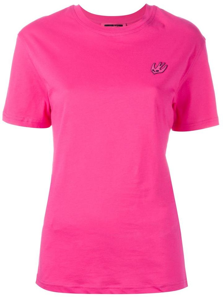 Mcq Alexander Mcqueen - Logo Embroidered T-shirt - Women - Cotton - S, Pink/purple, Cotton