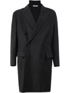 Delada Buttoned Back Double-breasted Coat - Grey