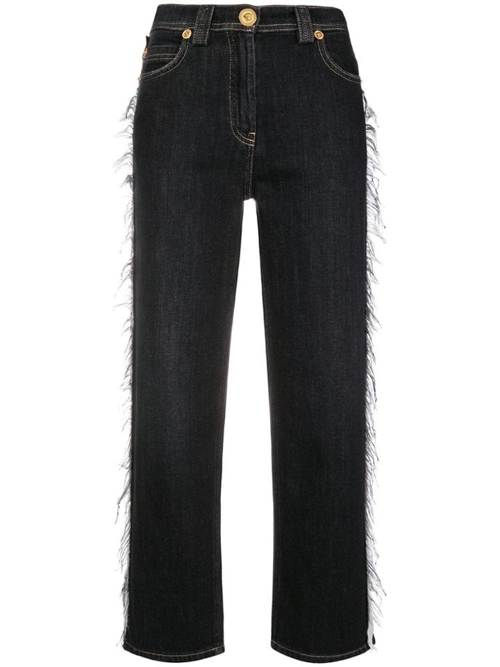 Versace Flared Cropped Jeans - Black
