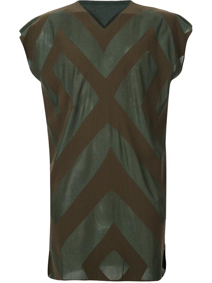 Homme Plissé Issey Miyake Geometric Pattern Vest - Green