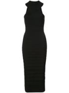 Cushnie Et Ochs - Ribbed Detail Fitted Dress - Women - Polyester/rayon - S, Black, Polyester/rayon