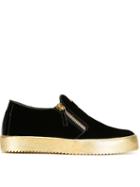 Giuseppe Zanotti Design Vegas Slip-on Sneakers, Men's, Size: 40, Black, Leather/velvet/patent Leather
