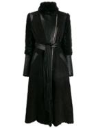 Temperley London Multi-textured Belted Coat - Black