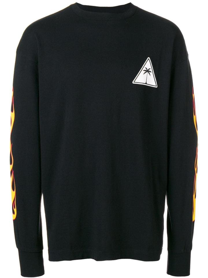 Palm Angels Flame Motif Sweatshirt - Black
