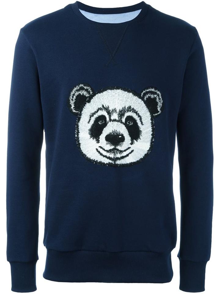 Lc23 Panda Embroidered Sweatshirt, Men's, Size: Small, Blue, Cotton