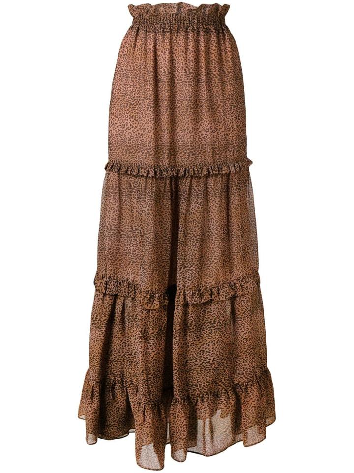 Twin-set Leopard Printed Maxi Skirt - Blue