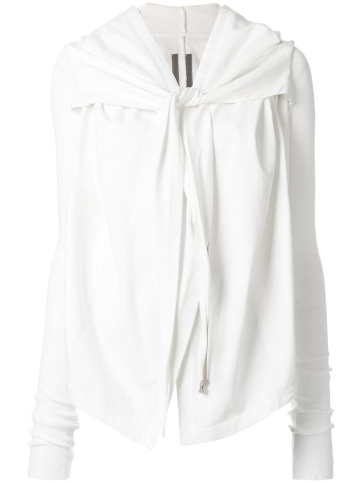 Rick Owens Drkshdw Tie Detail Hoody - White